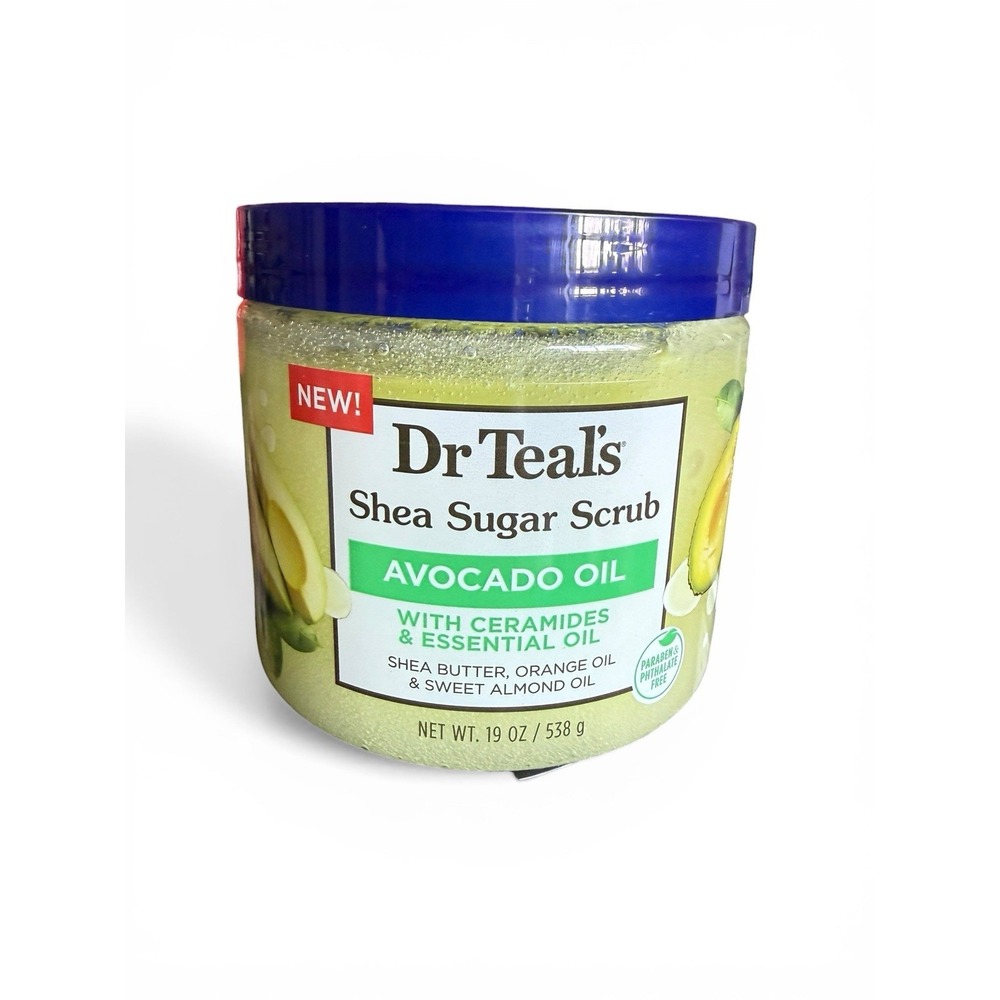 Dr Teal's Shea Sugar Scrub Avocado Oil With Ceramides & Essential Oils 19 oz NEW